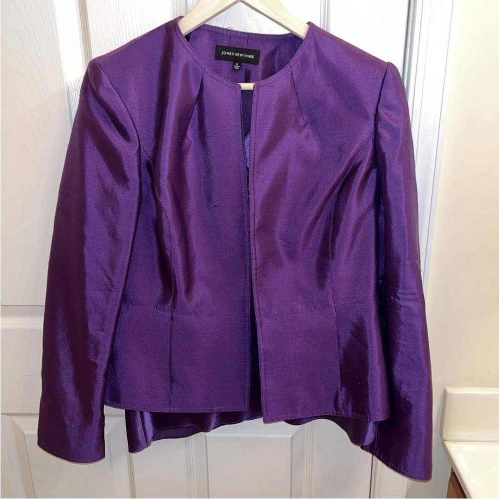 Jones New York 12 Blazer / 10 Tank 2 Piece Set Purple Women’s EUC